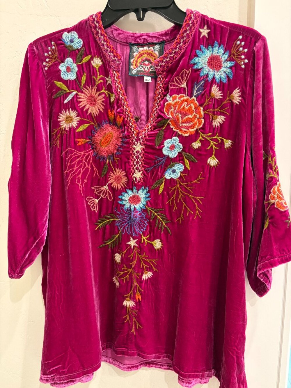 Johnny Was Magenta Large Top